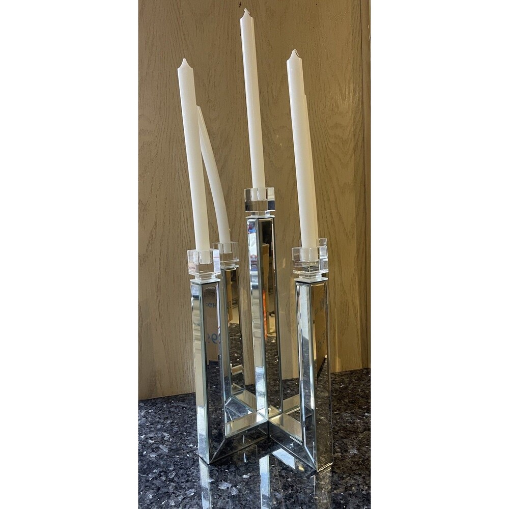 Z Gallarie 5-arm Mirror Glass Candle Holder Centerpiece
